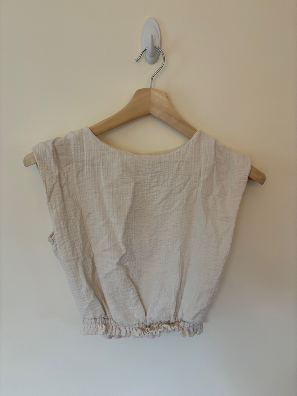 A New Day Cream Smocked-Hem Sleeveless Tank Top
